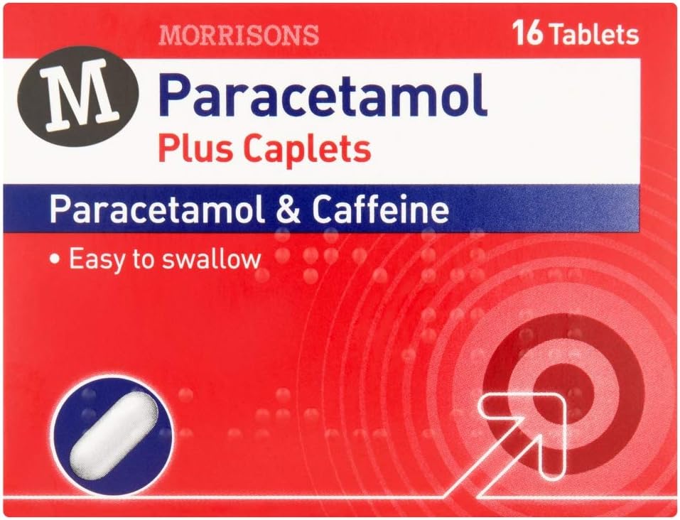 Morrisons Paracetamol Plus Caplets Paracetamol & Caffeine 16 Tablets