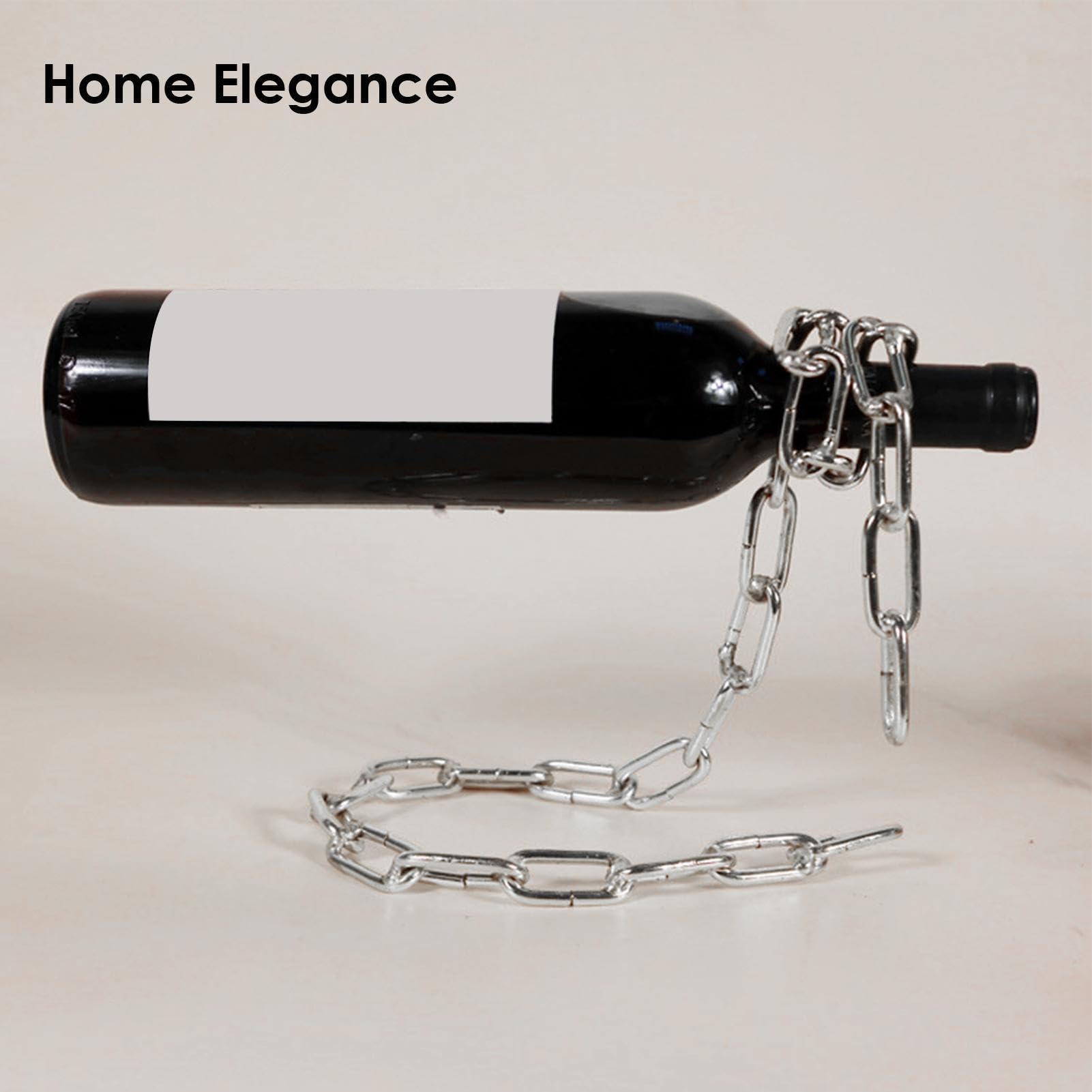 Portabottiglie Di Vino A Sospensione - Design A Catena In Ferro, Supporto Creativo Per Bottiglie - Foto 8