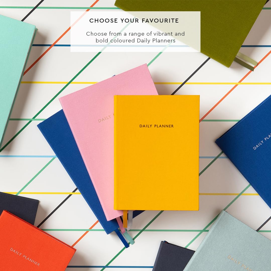 Agenda journalière non datée A5 couleur sauge avec calendrier horaire