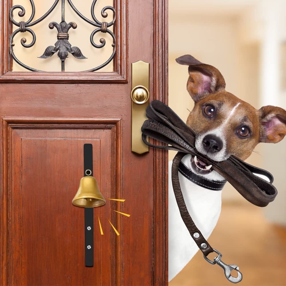 DONGKER Campane per Cani,Campanello per Addestramento Cani in Ottone Montato a Parete per Addestramento al Vasino