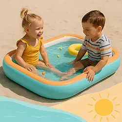 Piscina Infantil 220L quadrada Inflável comporta Àgua ou Bolinhas Super Resistente