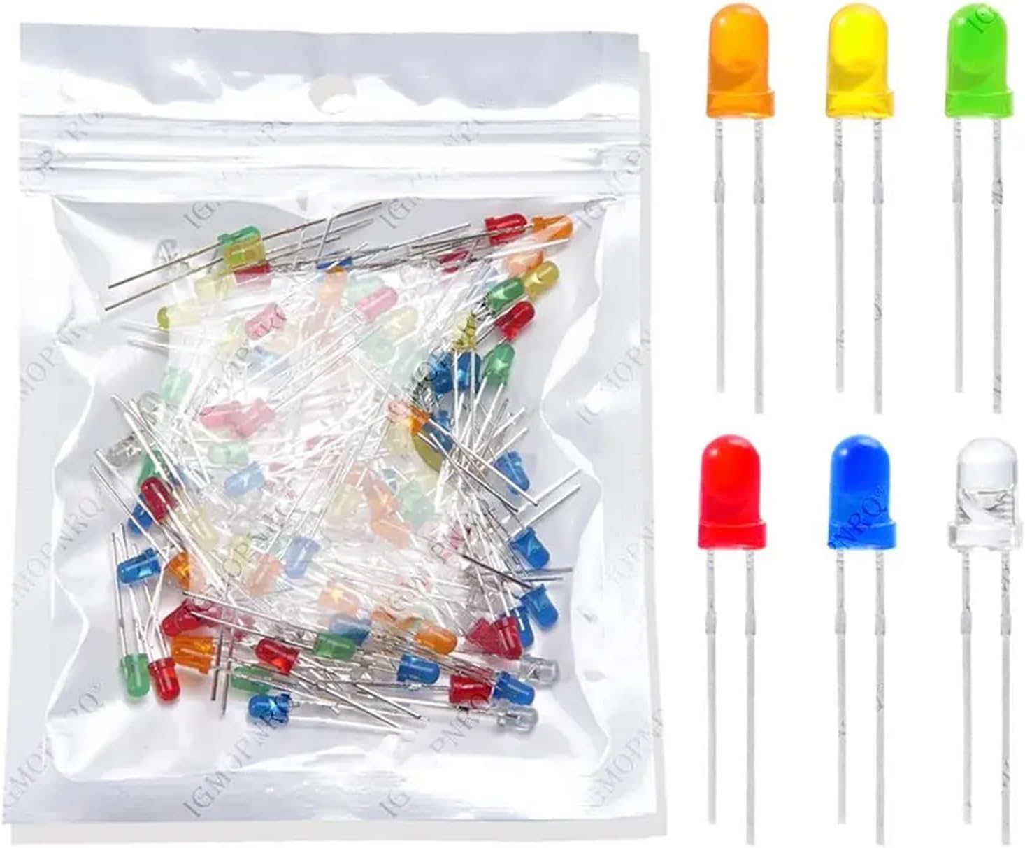Individual Led Lights 1200/960pcs 6color 3mm LED Light Assorted Kit DIY LEDs Set(960pcs)