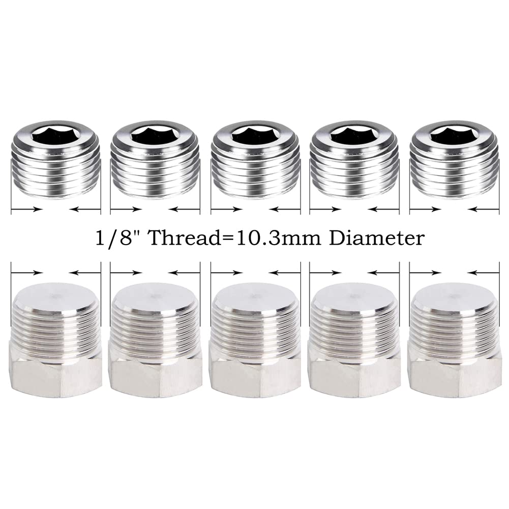 Plug Socket Threads Internal Hex Socket Plugs Lot Of 10 Brass BSPP Pipe Plugs – 1/8 To 1/2 ...
