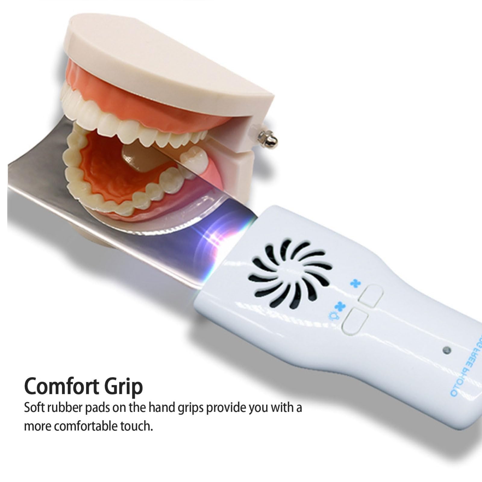 Espejos antivaho para fotografía dental con luz LED y ventilador