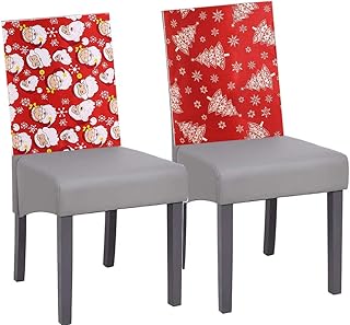 REYOK Fundas Sillas de Navidad,2 Piezas Fundas para Silla de Navidad Protector de Silla de Santa para Sillas de Comedor Funda para Decoración de Fiesta de Mesa de Cena de Navidad