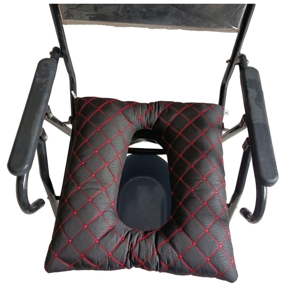 Genérico Cojín De Asiento De Inodoro para Personas Mayores, Cojín Antiescaras para Silla De Ruedas, Algodón Grueso Transpirable con Alivio De Presión, PU Impermeable Antideslizante Fijo