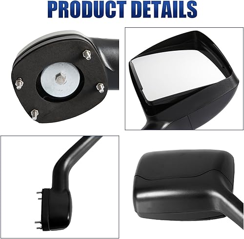 Vista 7 de Conjunto de espejo de capó negro para KENWORTH T680, PETERBILT 579/587, lado conductor/izquierdo Izquierda/unidad (negro)