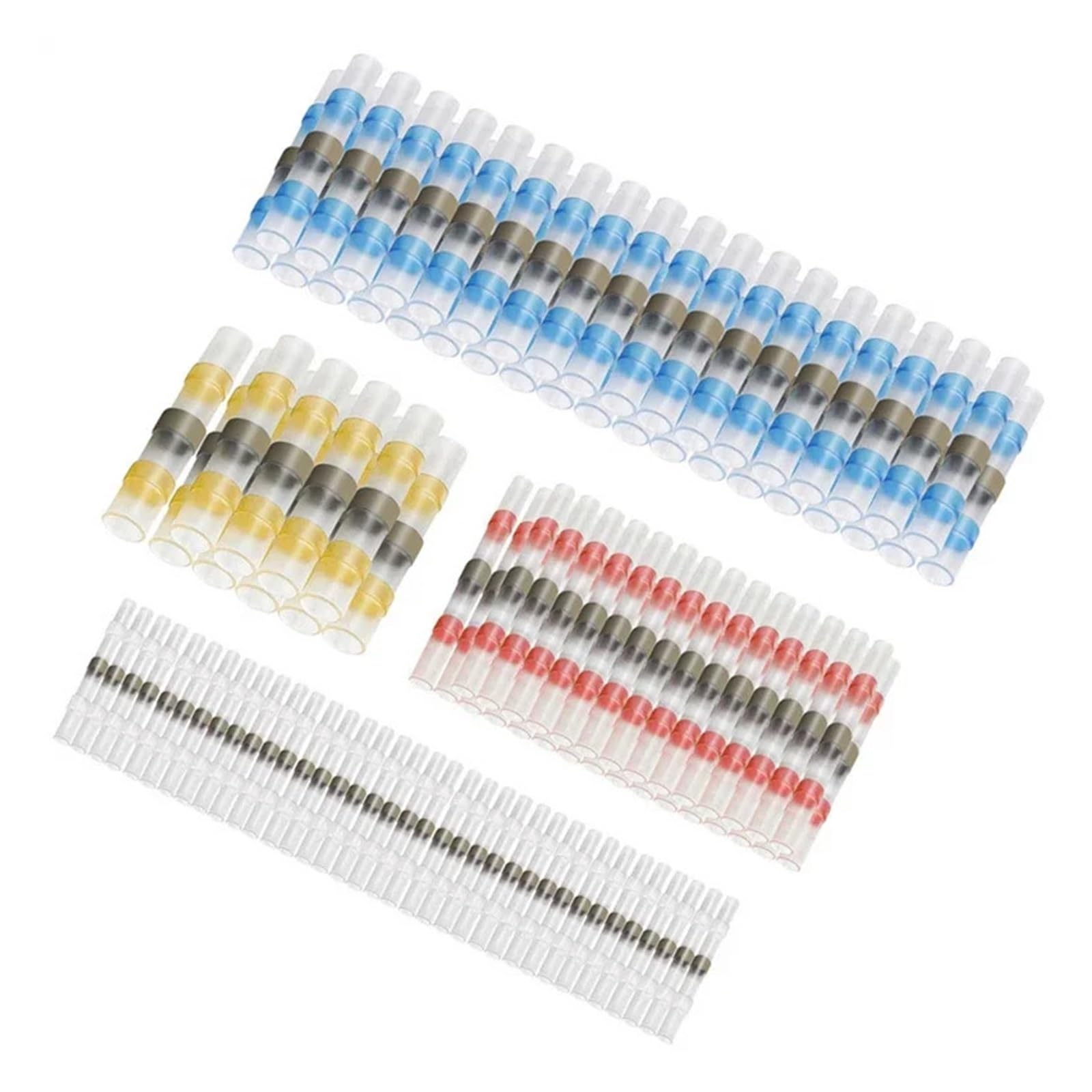 BYLSAGWHT 150pcs Mixed Heat Shrink Terminals Solder Sleeve Tube Electrical Wire Insulated Splice Connectors Kit