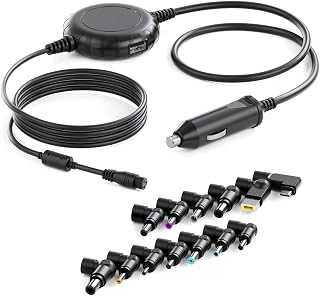 Outtag 100W Universal Laptop Car Charger with 15 Tips + USB-C Tip, 16V 18.5V 19V 19.5V 20V Auto DC Power Adapter for Acer ASUS HP Dell Lenovo Samsung Toshiba Sony Fujitsu and More, w/5V USB Port