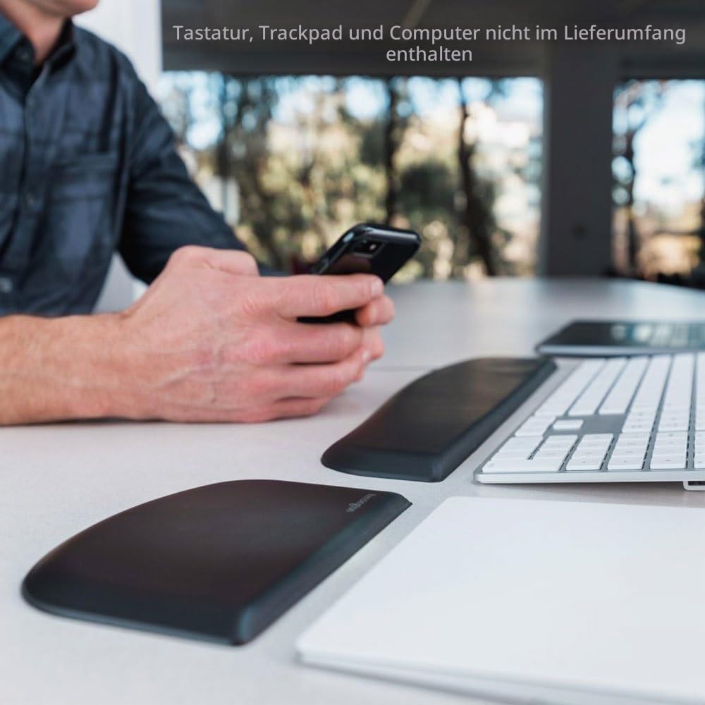 Kensington ErgoSoft Handgelenkauflage für Slim Mouse/Trackpad, schwarz (K52803WW) | Ergonomische Gel-Dämpfung, passend für schlanke Mäuse und Trackpads, erleichtert die Belastung des Handgelenks