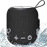 Altavoz Bluetooth, Altavoz Bluetooth portátil, Mini Bluetooth 5.0 Altavoz inalámbrico de emparejamiento Doble, Sonido Envolvente HD 360 y Graves estéreo Ricos, Piscina y Ducha al Aire Libre