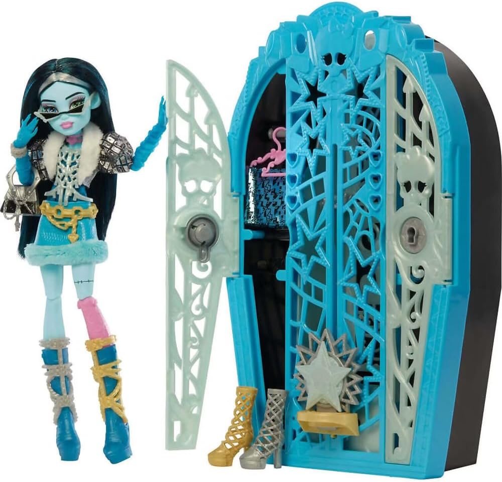 Skulltimate Secrets Doll and Accessories Set, Hauntlywood Mysteries Frankie Stein with Reveal Closet & 19+ Glam Surprises Like Doll Clothes