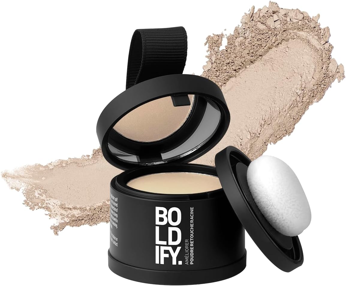 BOLDIFY Poudre de Retouche Racines Blond Clair – Couverture Instantanée et Longue Durée pour Hommes et Femmes – 4g