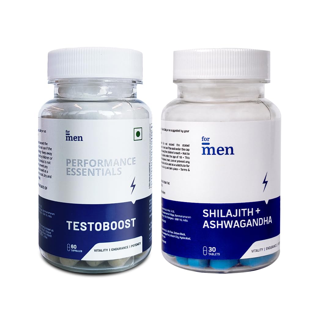 ForMen Combo Testo Power & Shudh Shilajith with Ashwagandha Tablets for Men | Men Wellness Supplement for Energy & Performance