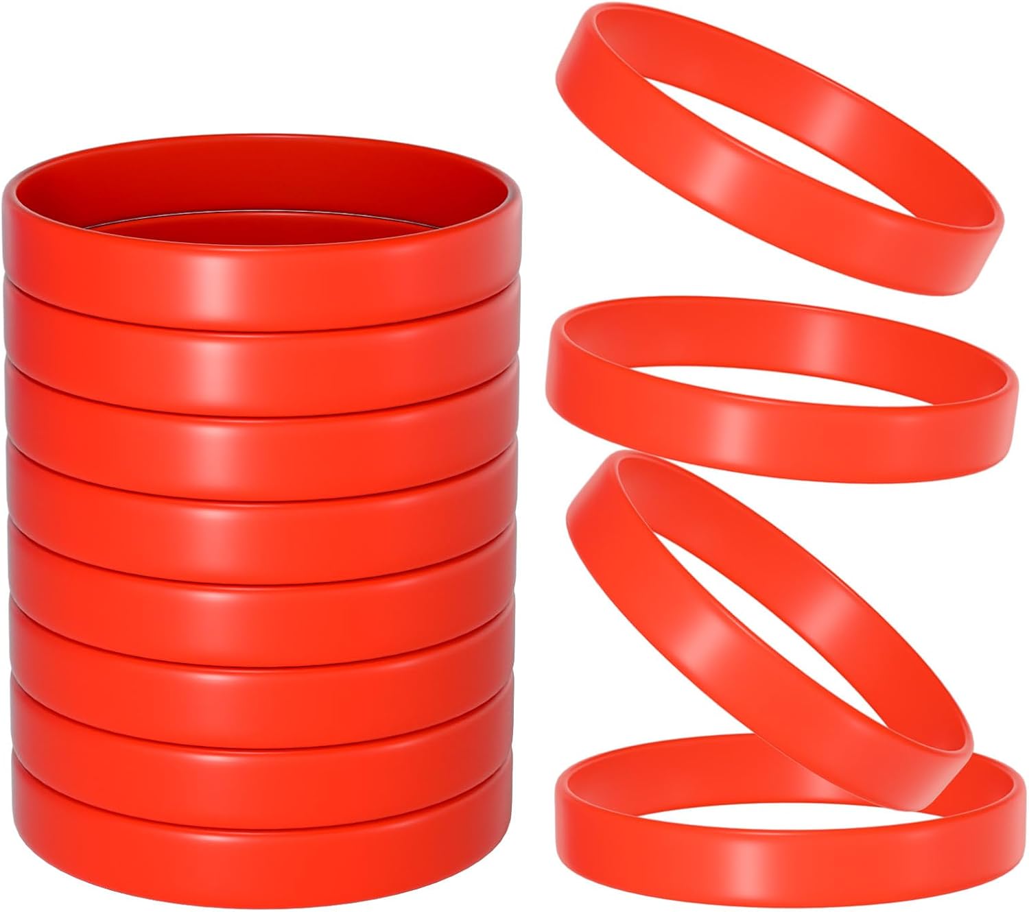 Morcheiong Colored Rubber Bracelets - 100pcs Blank Silicone