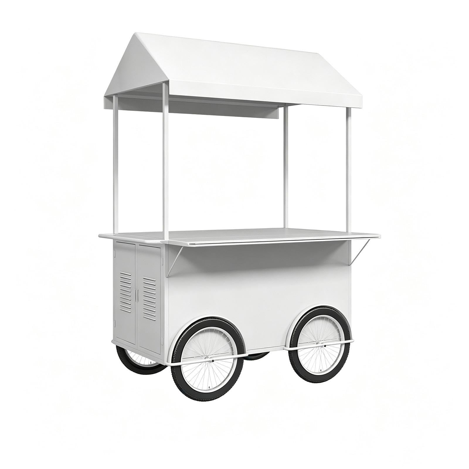 Carrello Alimentare Portatile con Tettoia, Struttura in Ferro