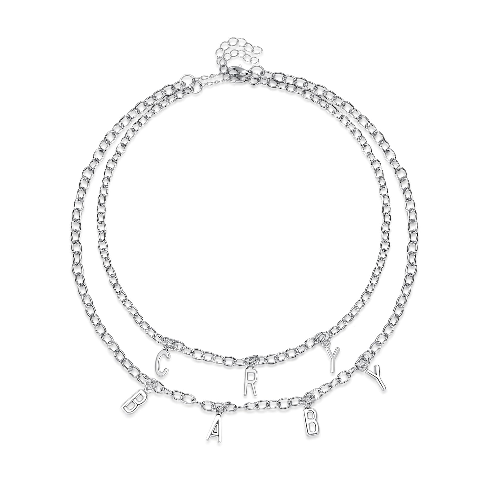 Melanie Martinez Merch Cry Baby Necklace Y2k Layered Necklace for Women Girls, Silver