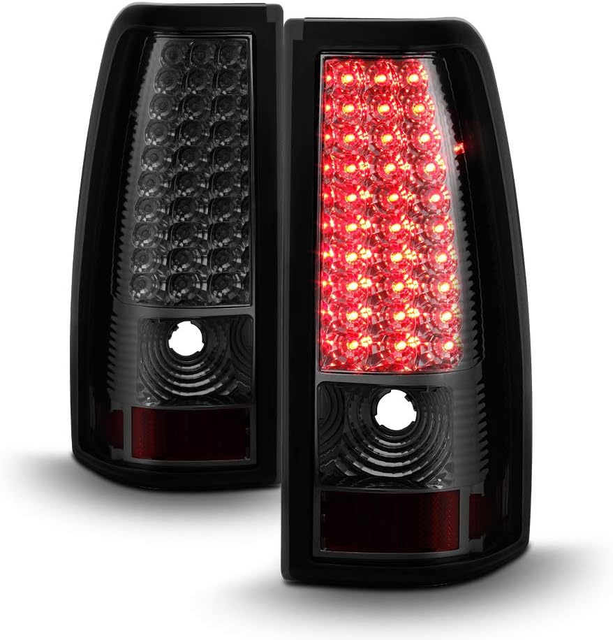 ACANII - For Smoke 1999-2002 Chevy Siverado GMC Sierra LED Tail Lights Brake Lamps Left+Right
