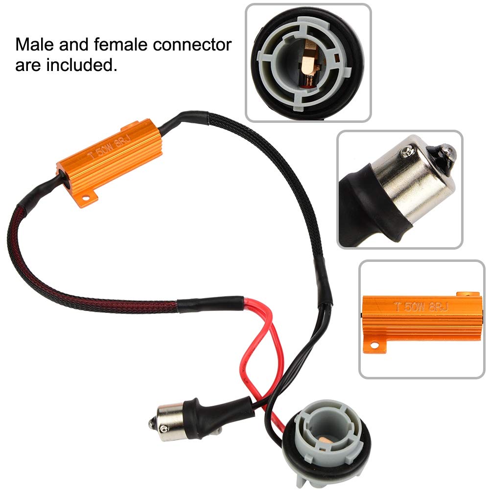 2pcs/set Load Resistor Connector Wire Wiring Harness Turn Signal light 1156