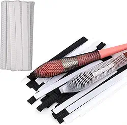 Capas de pincel de maquiagem de malha respirável - material PE, abertura de 3 mm, largura líquida de 10 mm, comprimento líquido de 120 mm - rede conveniente e protetora para viagens (branca)