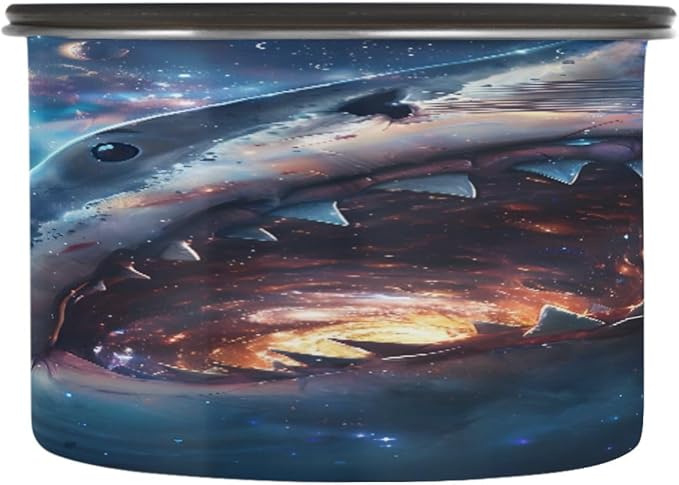 ALAZA Shark Starry Sky Cloud Coffee Canister 17oz miniatura 4