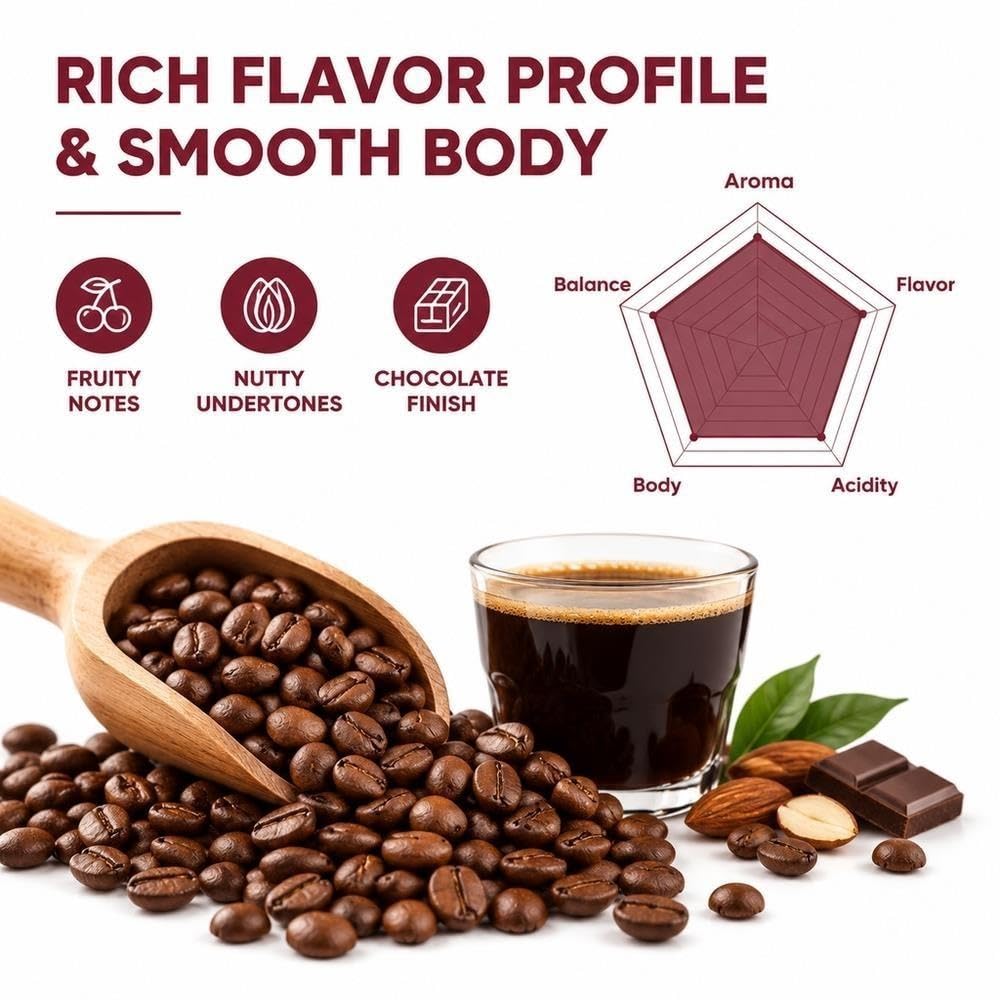 Granos de café Arábica, 454 g de grano entero tostado medio