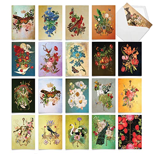 Notes vierges Jardin enchanté 10 x 13 cm, papeterie fine assortie