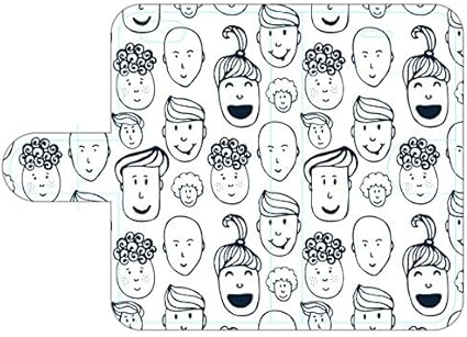 Amazon Co Jp Iphone Ipod Touch Android 用手帳型ケース 人の顔 笑顔 エスニックボヘミアントライバルモノクロ マーブル大理石幾何学ボヘミアンmarble 5 5s Se 家電 カメラ