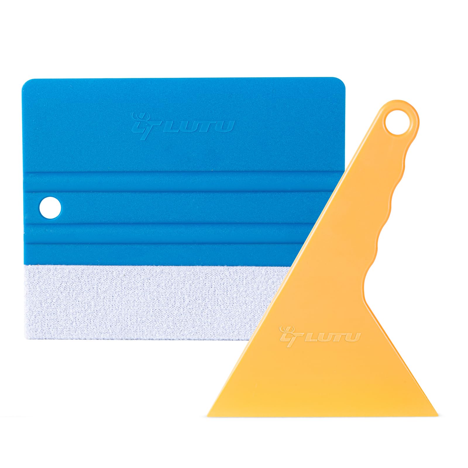 Automotive Window Tint Tools - 2-Piece Squeegee Kit for Car Tint Film, Vinyl Wrap & Sticker Installation, Non-Scratch Design with Small & Fine Felt Tools (Adhesive Remover)