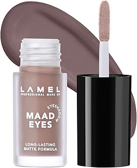 Matte Liquid Eyeshadow - Long Lasting Waterproof Eye Tint - Quick-Drying, Hypoallergenic Eye Makeup - Creamy & Smooth Formula - Brown Matte Cream Eyeshadow - Maad Eyes, №401, 5.2ml / 0.17oz