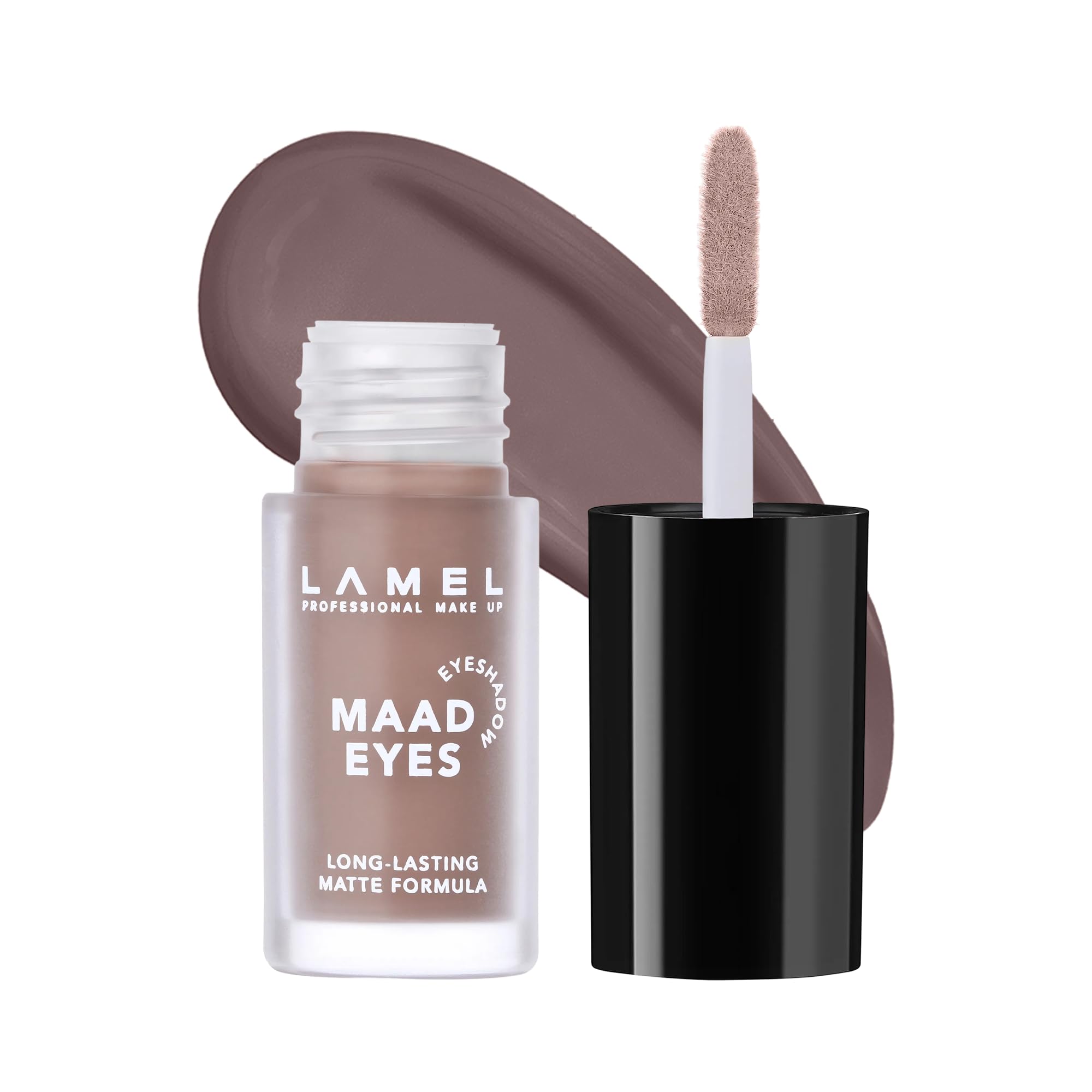 Lamel Matte Liquid Eyeshadow - Long Lasting Waterproof Eye Tint - Quick-Drying, Hypoallergenic Eye Makeup - Creamy & Smooth Formula - Brown Matte Cream Eyeshadow - Maad Eyes, №401, 5.2ml / 0.17oz