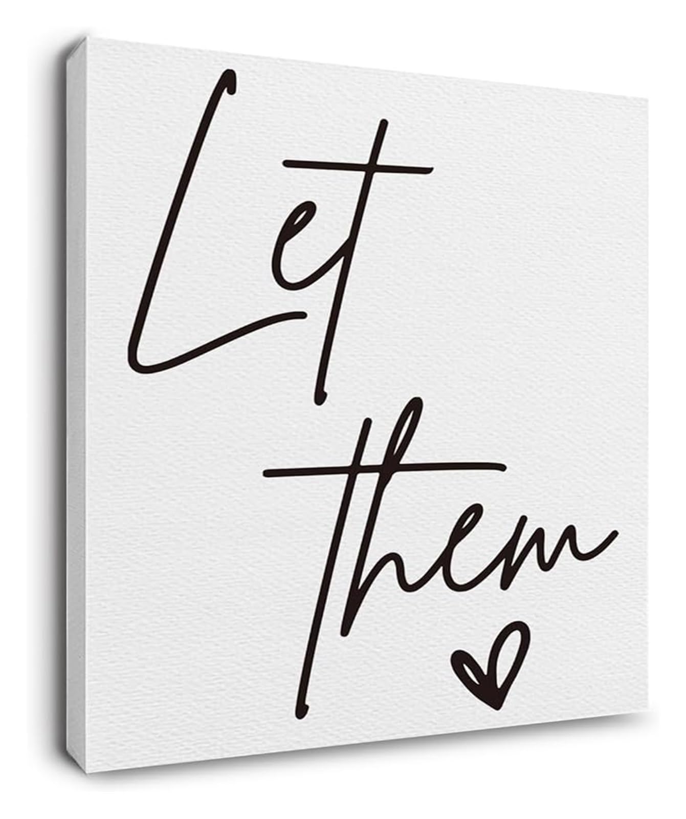 Let Them Canvas Wall-Art Mental Health Affirmations Motivational Quote for Home Office(Framed,08x12inch(20x30cm))
