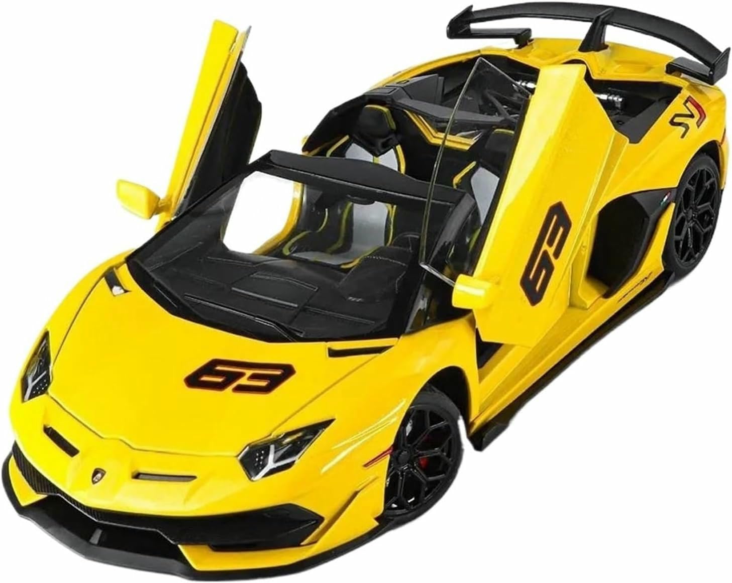 DEAVER Modelli auto lega pressofusa scala 1:18 per Lamborghini per SVJ63 modelli veicoli pre-costruiti finiti collezione esposizione(Yellow)