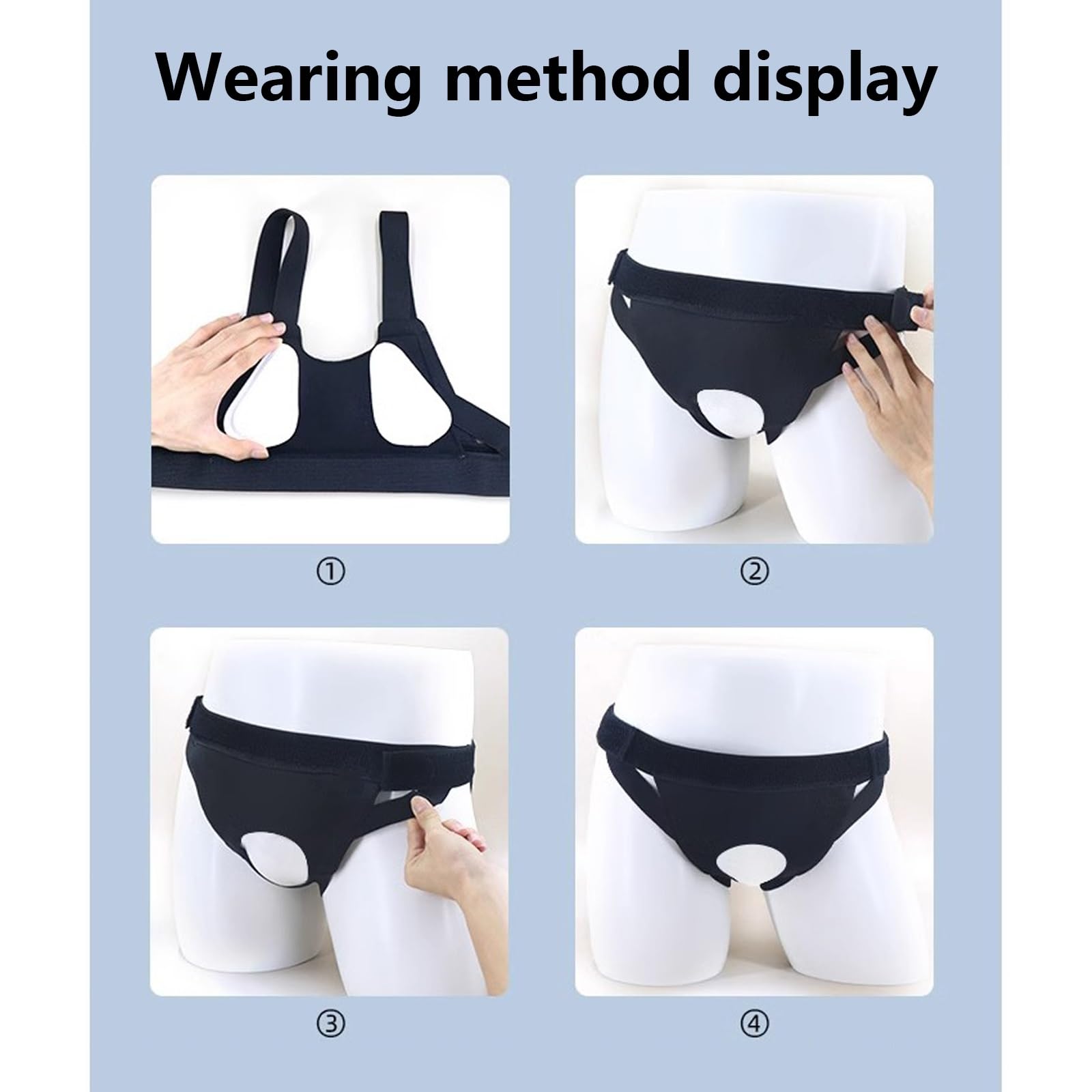 Fascia Ernia Inguinale Uomo, Cintura Per Ernia Inguinale, Cinto Erniario, Con Cuscinetto di Compressione Rimovibile E Cinturino Elastico Regolabile Per Alleviare Il Fastidio ernia(Black,Small)