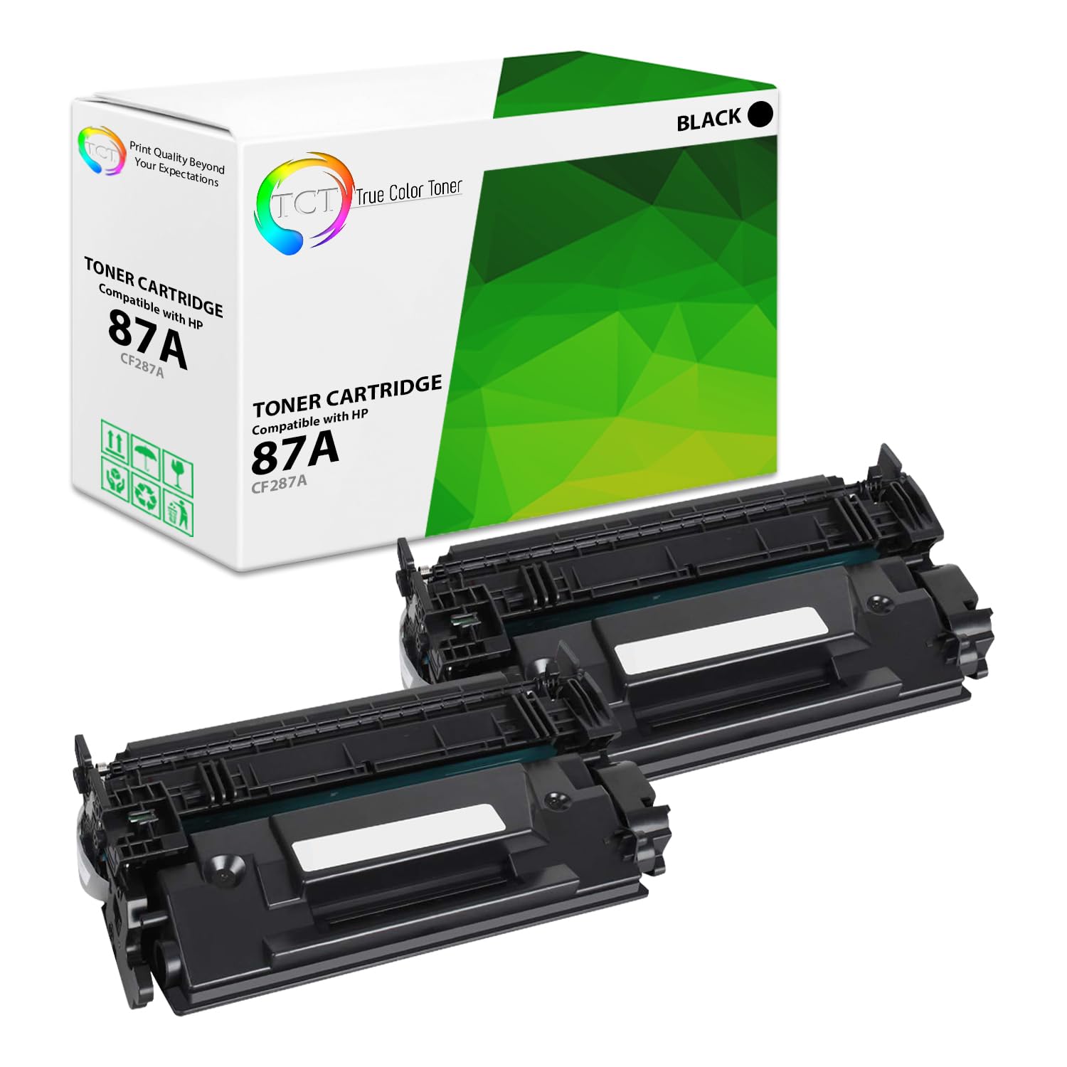 TCT 87A Toner Cartridge 2 Pack - Compatible Replacement for HP 87A CF287A Black Works with HP LaserJet Enterprise M506 M506N M506X M506DN, MFP M527