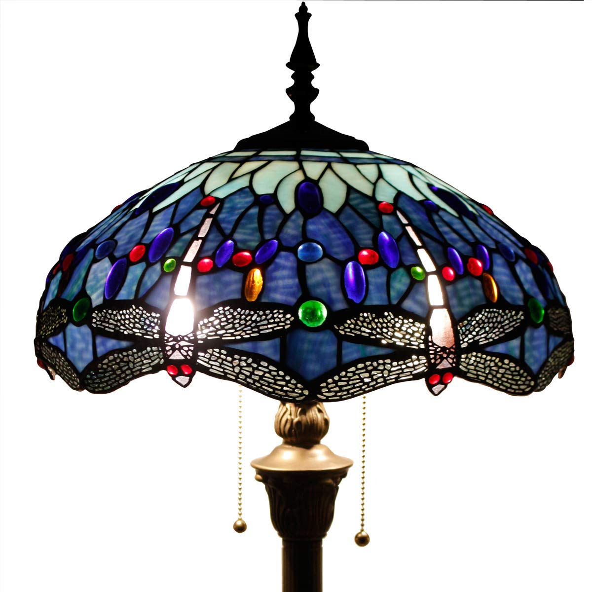 Tiffany Floor Lamp LED Antique Bright Standing Reading Light 64" Tall