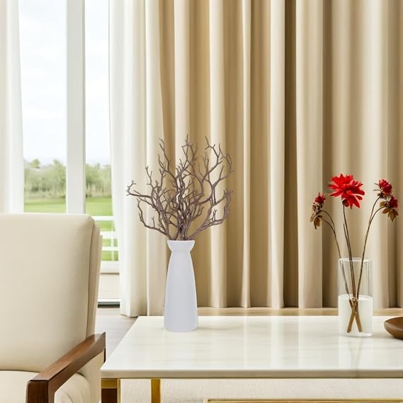 INOOMP Artificial Decorative Branch and Birch Twigs for Vase 4Pcs Light Brown Plastic Curly Tree Branches with Antler Shape for Home Décor Floral Arrangement and Craft Projects