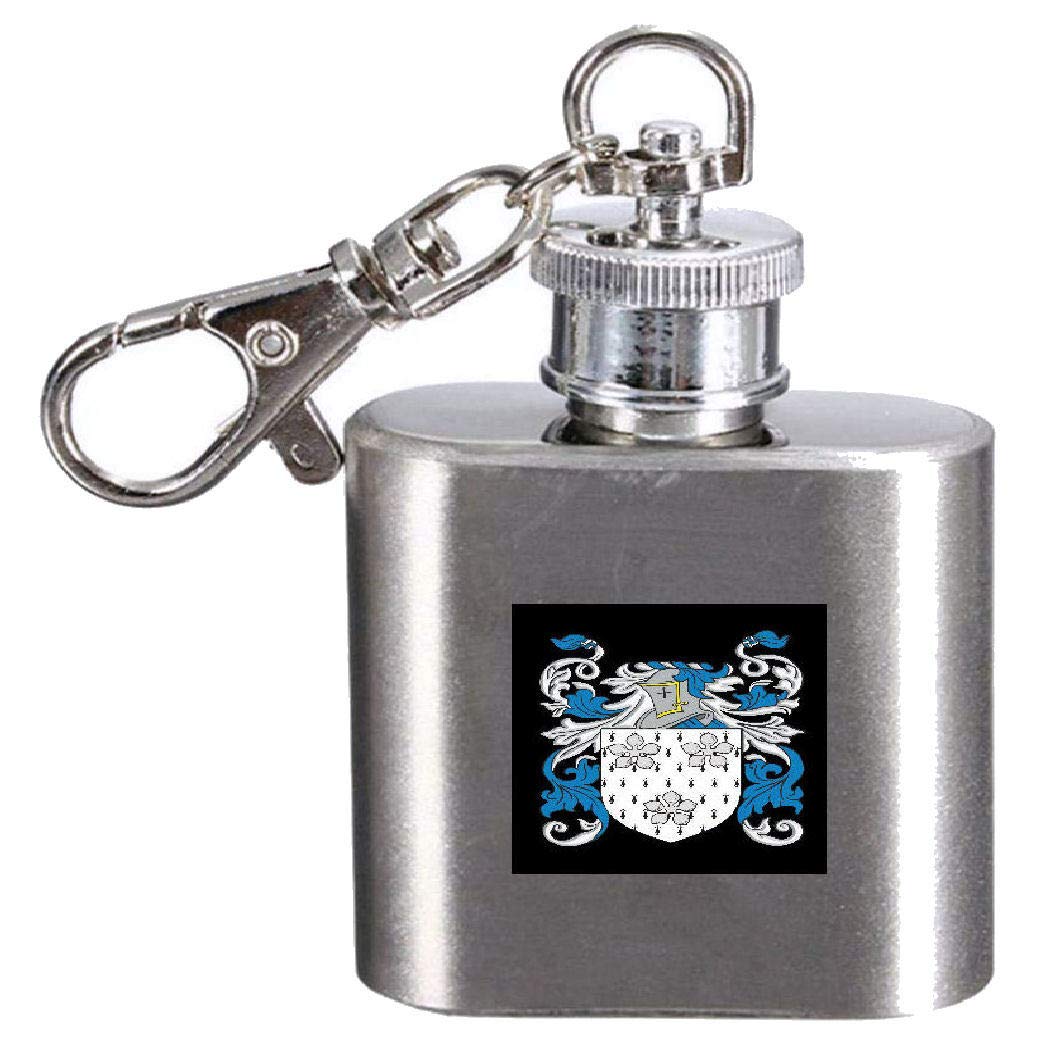 Flasque avec blason Mackin en acier inoxydable gravé pour homme raffiné