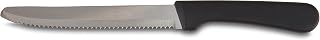 AME D’ESSENCE Set of 12 Stainless Steel Steak Knives - 5 Inch Serrated Edge, Round Tip, Plastic Handle - Ideal for Kitchen, Butter Cutlery, and Restaurants