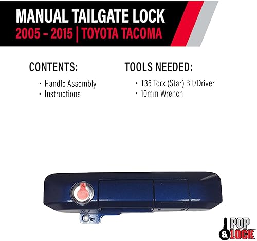 Miniatura 25 de Cerradura manual para puerta trasera, de la marca Pop & Lock, para automóviles, Super blanco