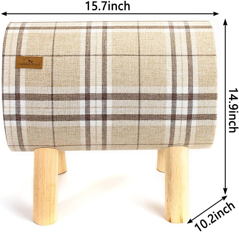 Cat Tunnel Bed with Wooden Legs, Elevated Cat Hammock & All-Seasons Lounger, Detachable Soft Cushion Cave for Indoor Cats and Small Dogs, Cozy Play Tunnel Hideaway Chair Tent