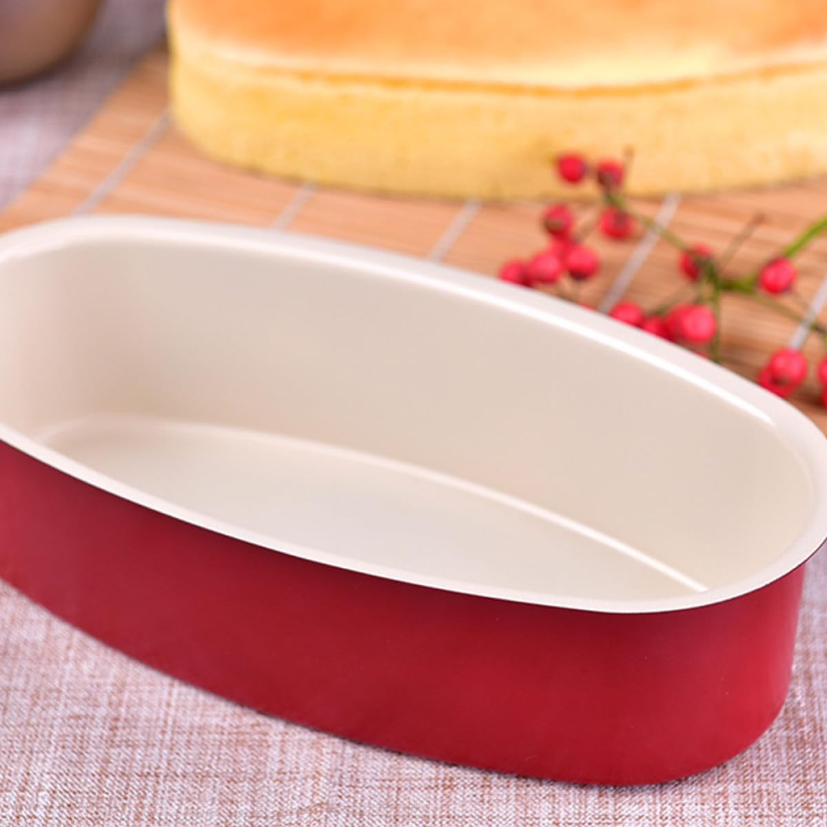 Gadpiparty Oval Non-stick Carbon Steel Cake Mold 22.6x11.3x5.8cm Baking Pan for Cheese Bread and DIY Oval Loaf Baking in Home Kitchen