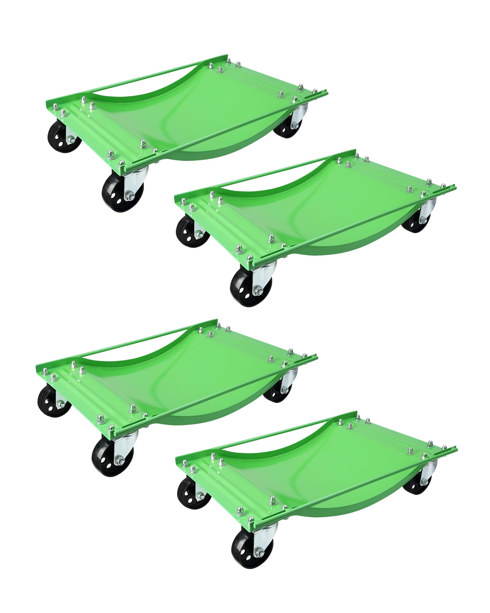 Wheel Dolly, 11200 Lbs Max Capacity Car Dolly Set of 4, Heavy Duty Vehicle Dollies with Antiskid and 3.5 Inch Wheels for Moving Car, Pickup Trucks, Trailers, Green