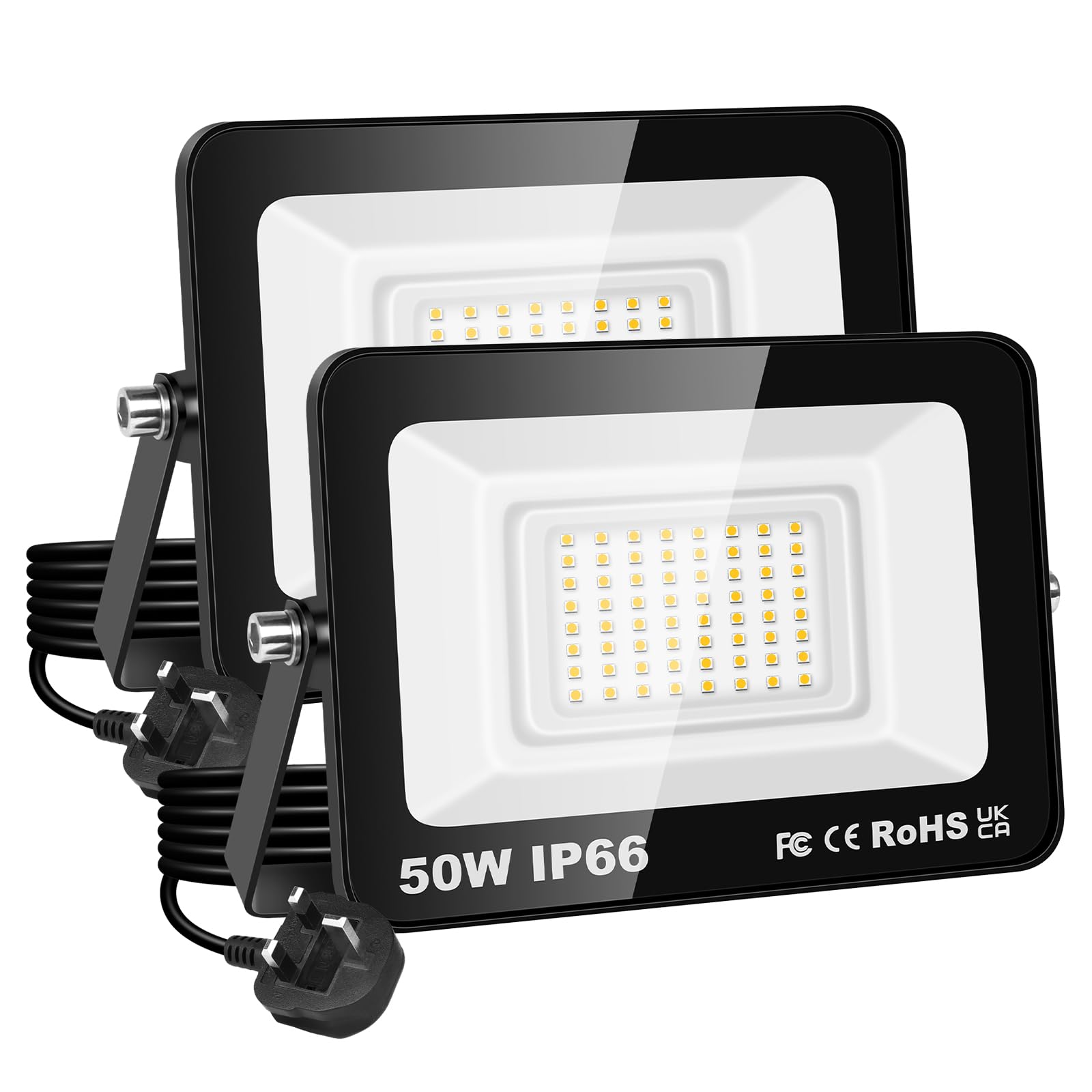 PICAA 50W LED Flood Light, IP66 Waterproof Super Bright 5000LM Security Light