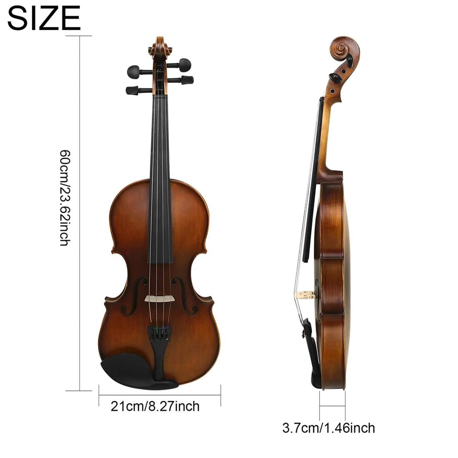 Violino Acustico In Legno Massello Violino Principianti | 4/4 a grandezza naturale adatto ai principianti(Set A)