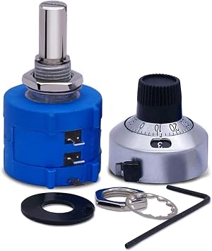 1K ohm 10-Turn Multi Turn Rotary Wire Wound Precision Potentiometer,10 Ring Adjustable Resistor Counting Dial Rotary Knob
