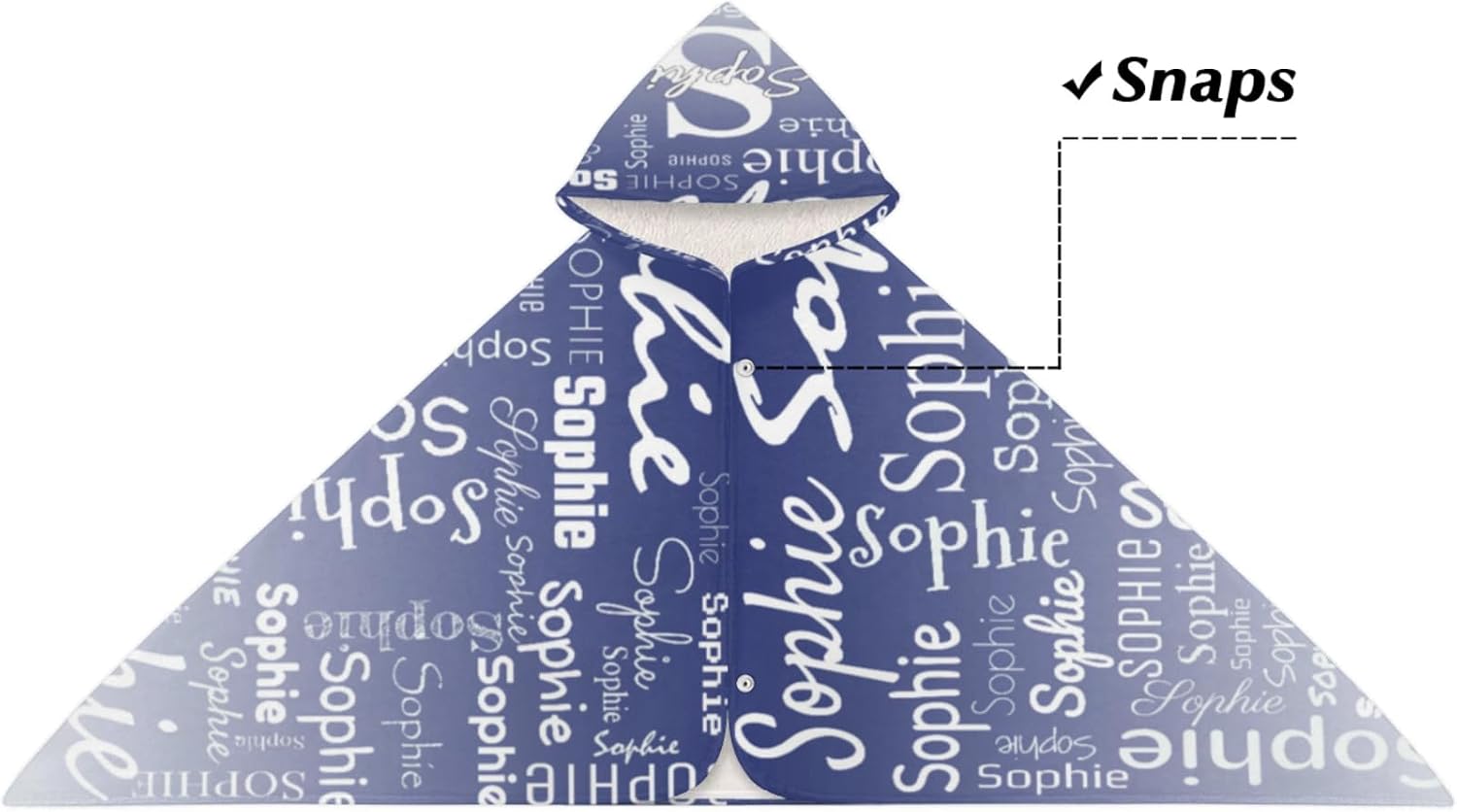 Personalized Kids Hooded Beach Towel Personalized Pool Towels with Name, Microfiber Quick Dry Custom Bath Towels with Hood, Cobalt Blue Gradient
