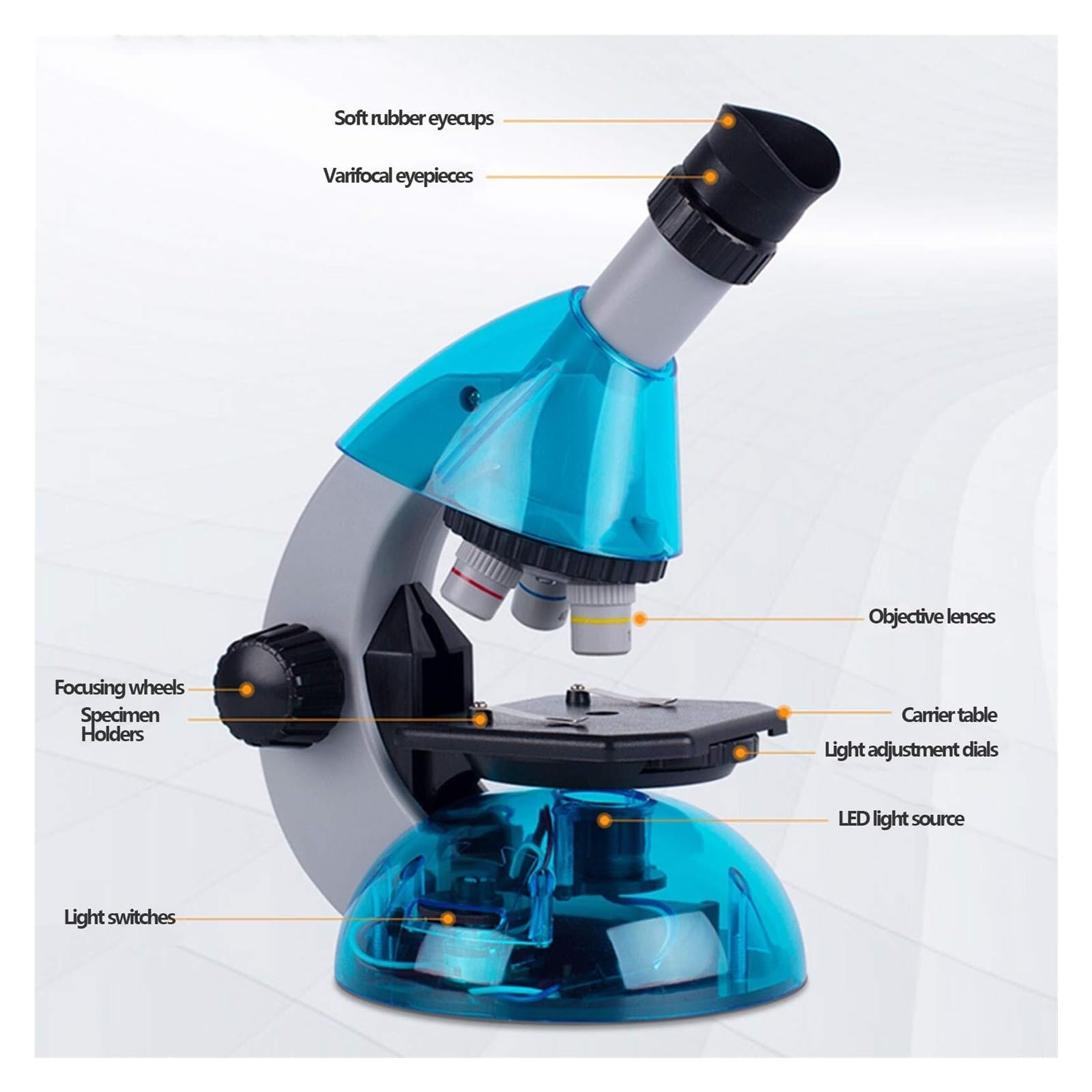 microskop Mikroskop-Set for Kinder, Studenten, Monokularmikroskop 1000X for Labor, Schule, Bildung, Wissenschaft, Anfänger digitales mikroskop