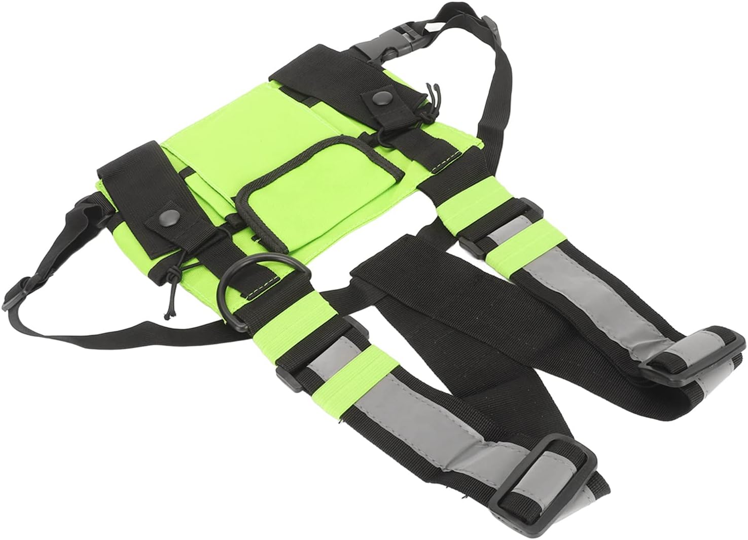 Radio Chest Harness Radio Vest Bag, Adjustable Radio Harness Chest Pocket Pack Vest for Two Way Radio Fruit Green, Walkie Talkie Vest Harness with Adjustable Shoulder Straps