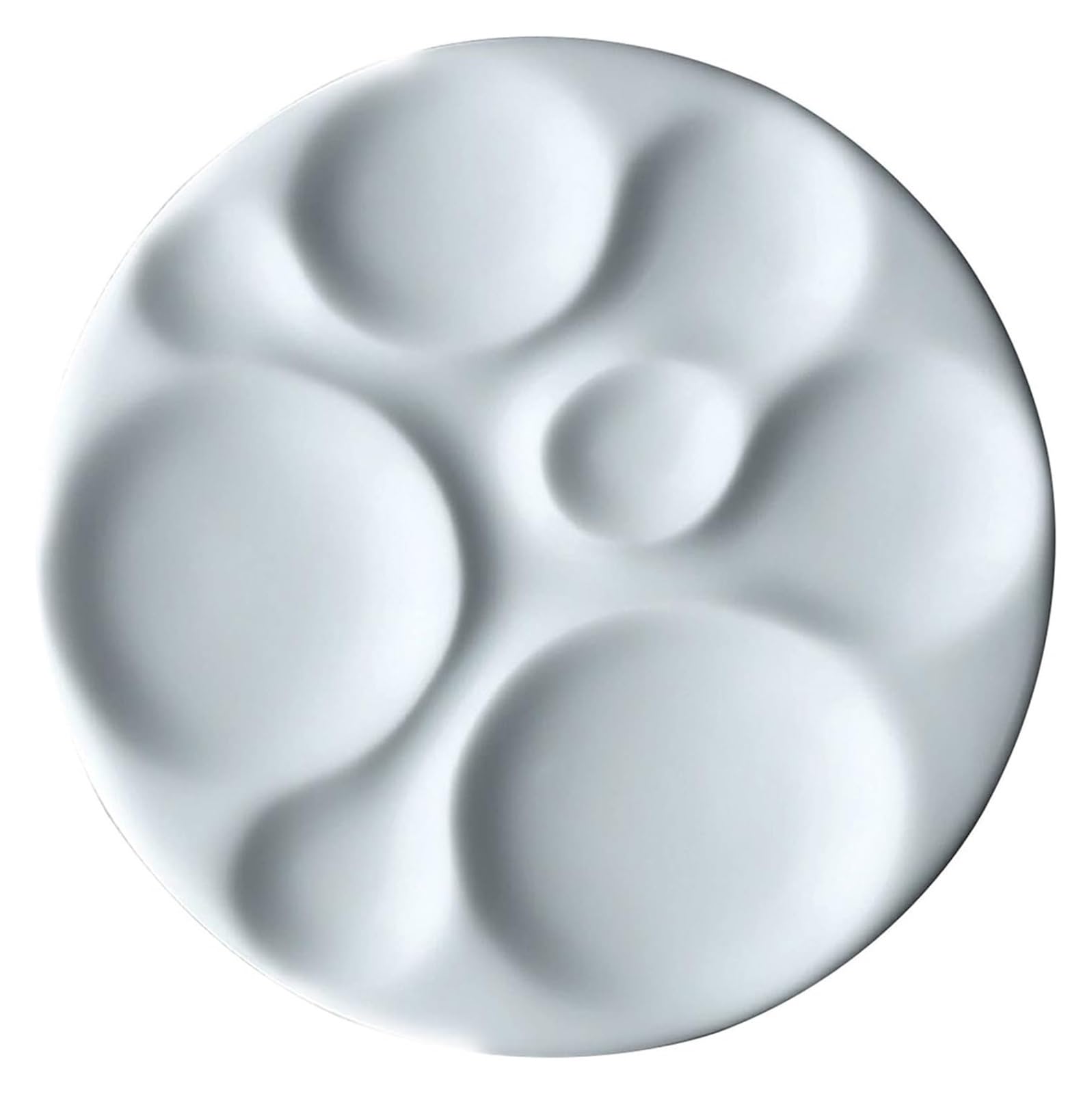 Flat Paint Mixing Palette， Flat Porcelain Paint Mix Palette, Round Shape for Watercolor, Gouache, Oil, Tempera